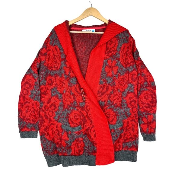 Anthropologie Sparrow Floral Mohair blend hooded cardigan size M - Picture 1 of 9